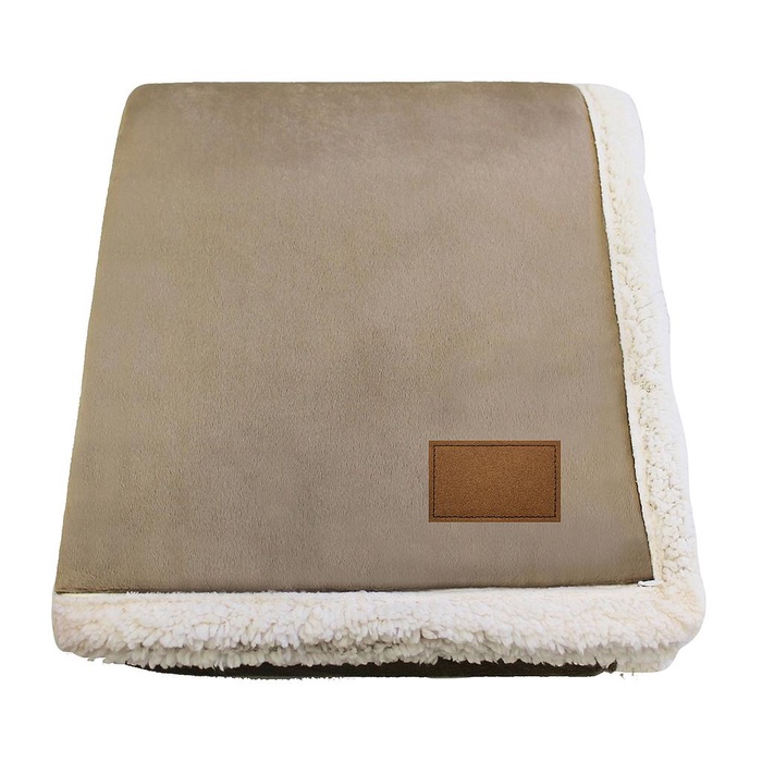 Original Lambswool Throw with Tan Patch