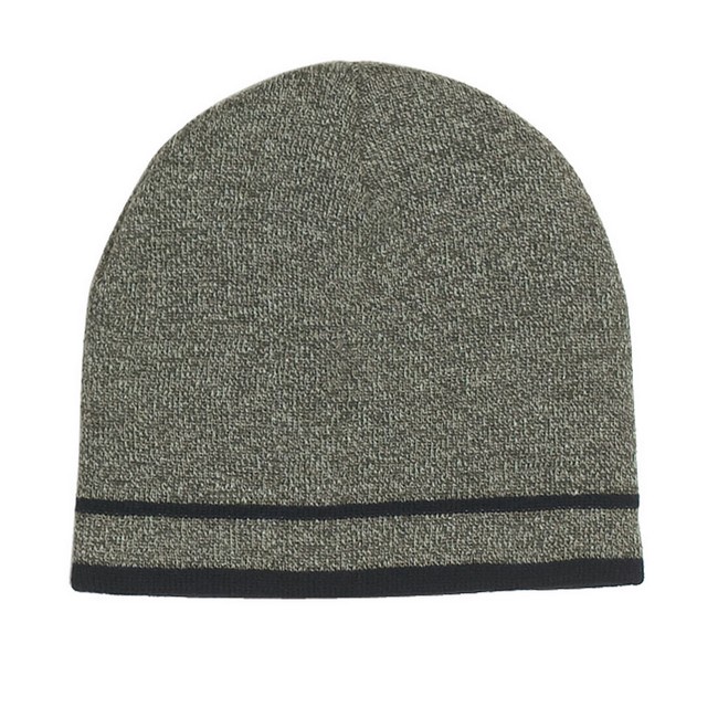 Customized Knit Beanie with Double Stripes