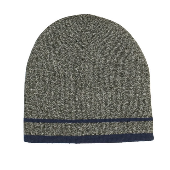 Customized Knit Beanie with Double Stripes