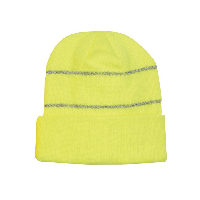 Knit Logo Beanies with Reflective Stripes