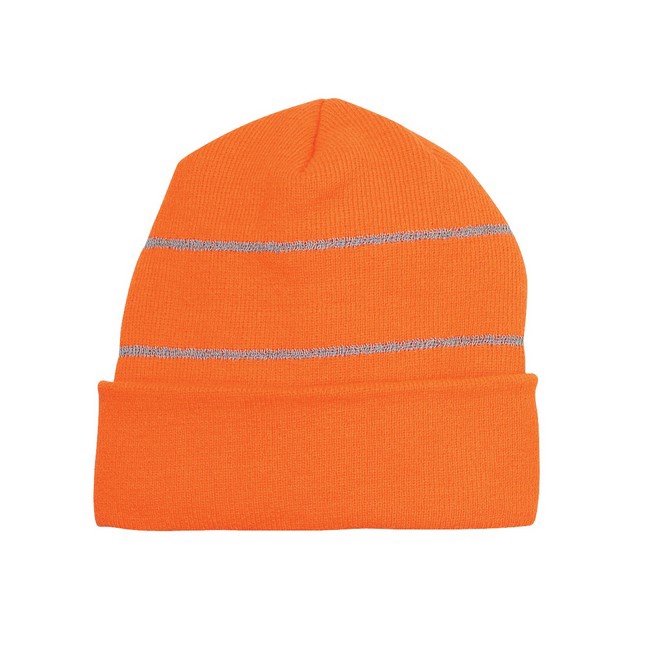 Knit Logo Beanies with Reflective Stripes
