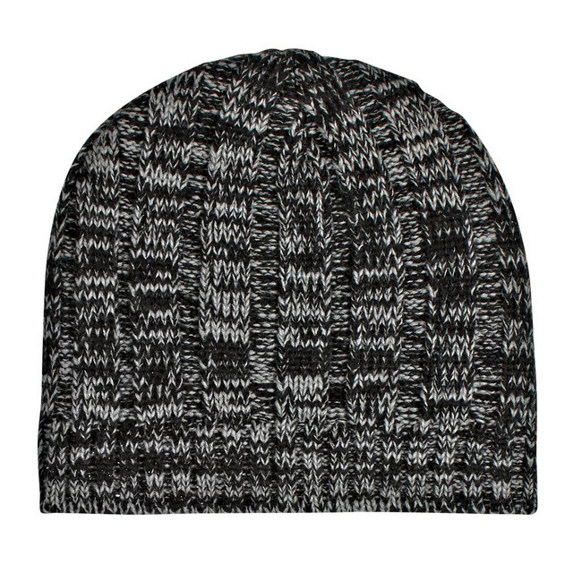 Knit Heathered Beanie Cap with Logo Imprint