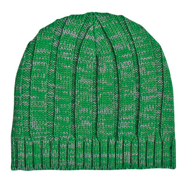 Knit Heathered Beanie Cap with Logo Imprint