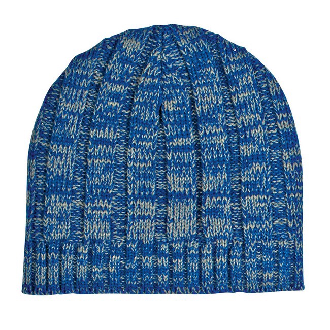 Knit Heathered Beanie Cap with Logo Imprint