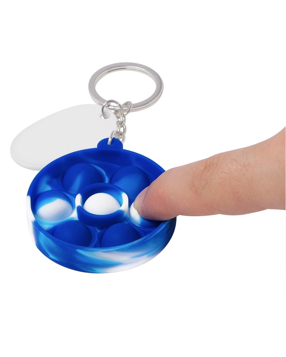 Push Pop Bubble Round Fidget Sensory Keychain