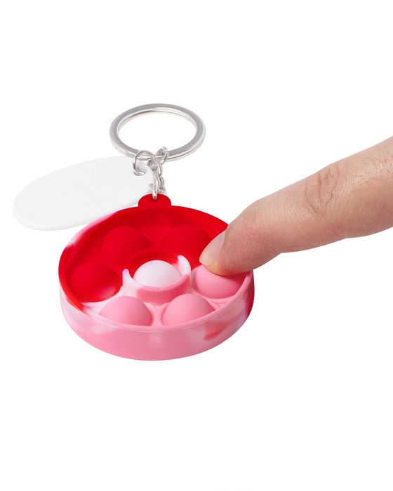 Push Pop Bubble Round Fidget Sensory Keychain