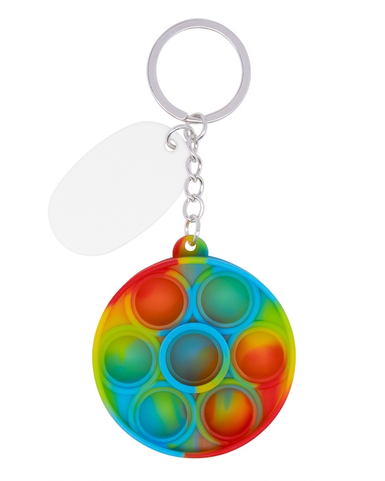 Push Pop Bubble Round Fidget Sensory Keychain