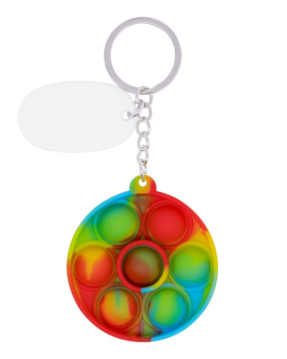 Push Pop Bubble Round Fidget Sensory Keychain