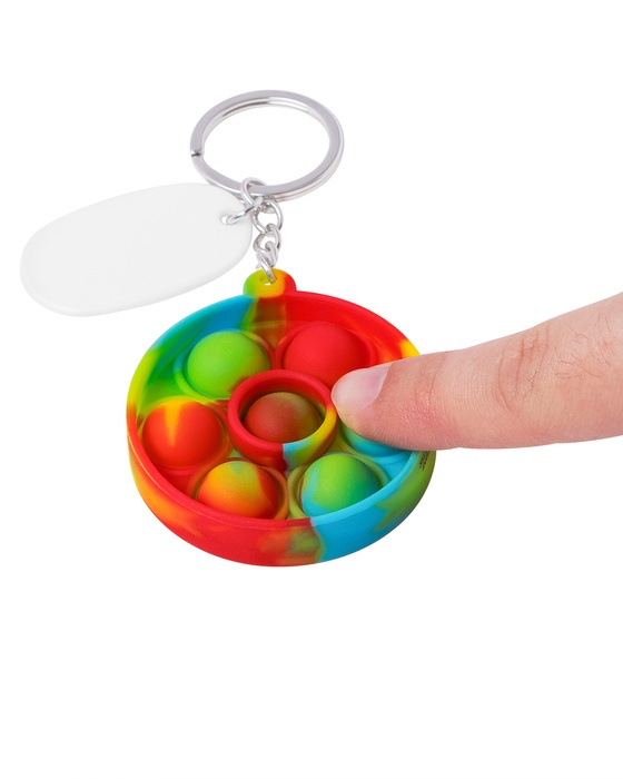 Push Pop Bubble Round Fidget Sensory Keychain