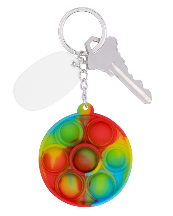 Push Pop Bubble Round Fidget Sensory Keychain