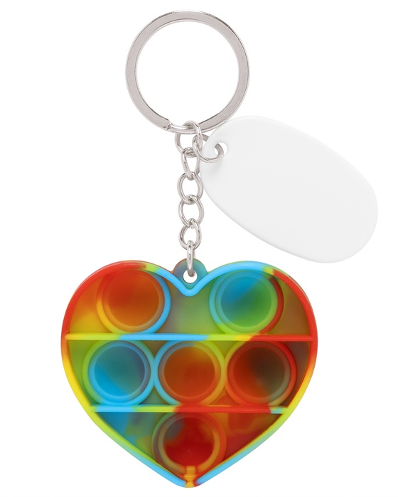 Push Pop Bubble Heart Fidget Sensory Keychain