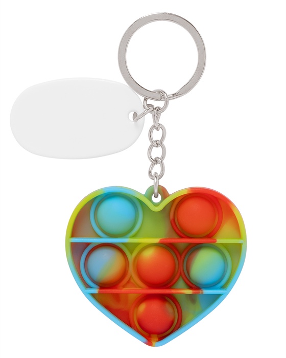 Push Pop Bubble Heart Fidget Sensory Keychain