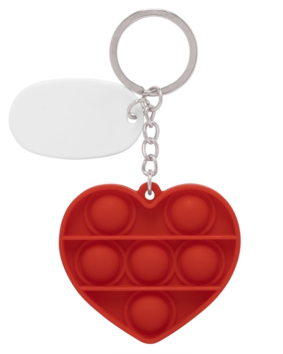 Push Pop Bubble Heart Fidget Sensory Keychain