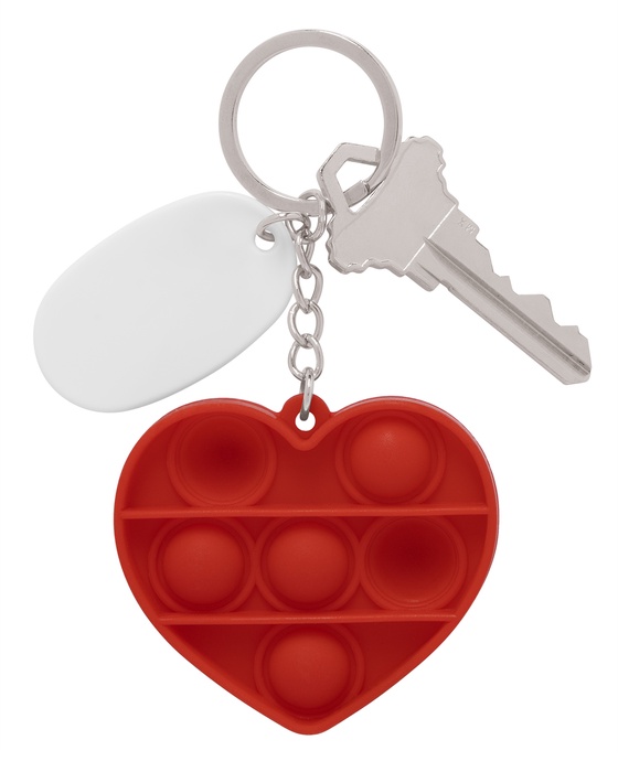 Push Pop Bubble Heart Fidget Sensory Keychain