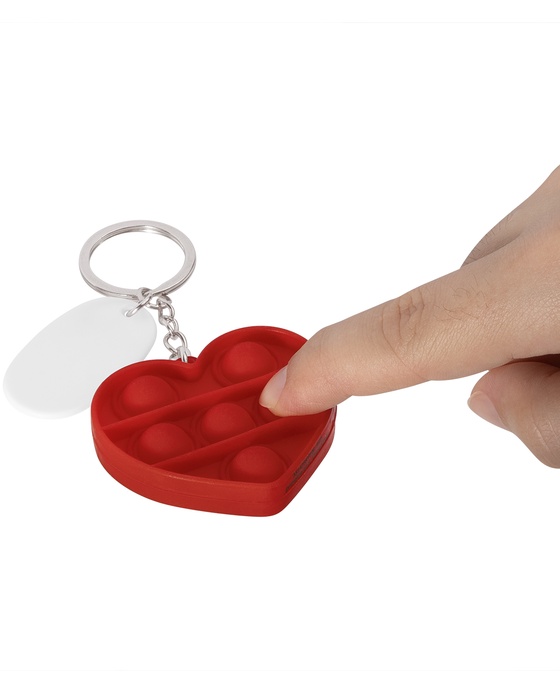 Push Pop Bubble Heart Fidget Sensory Keychain