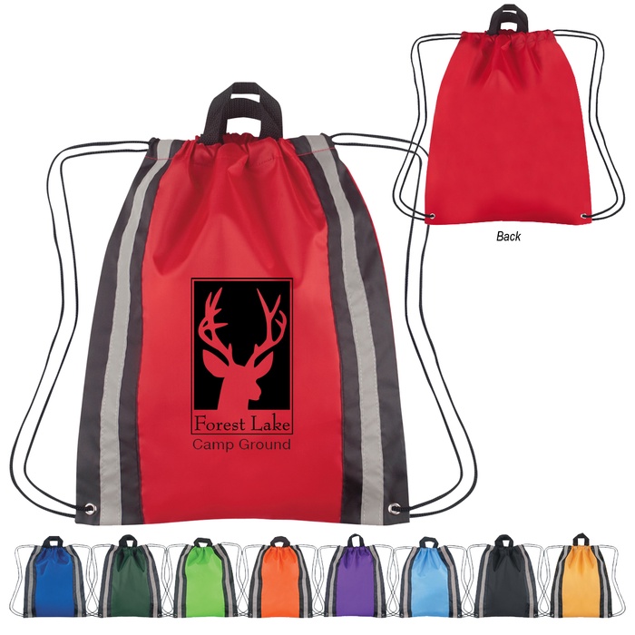 Large Reflective Custom Drawstring Backpacks