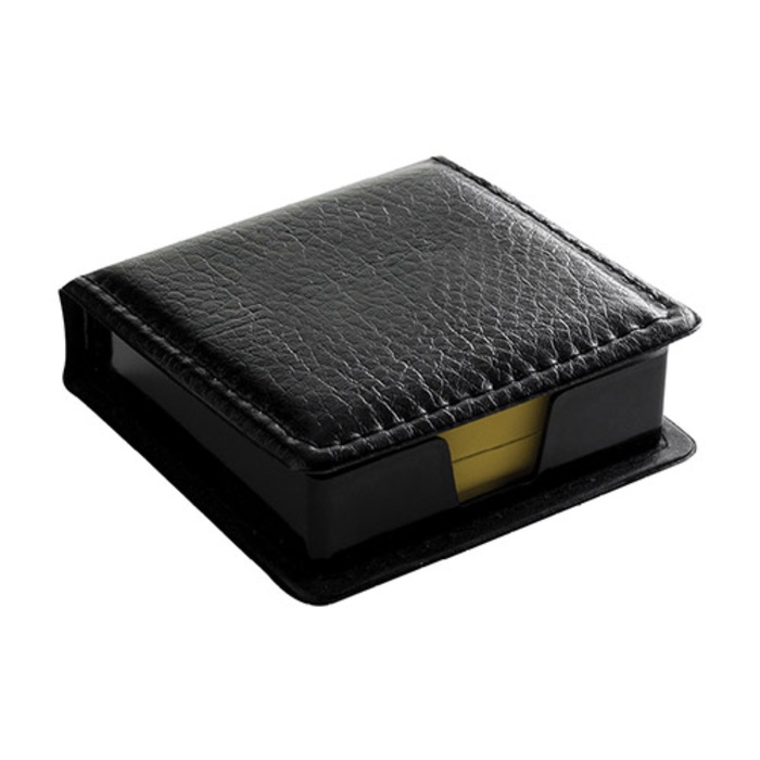 Leatherette Flip-Top Calendar Box with Yellow Sticky Note Paper