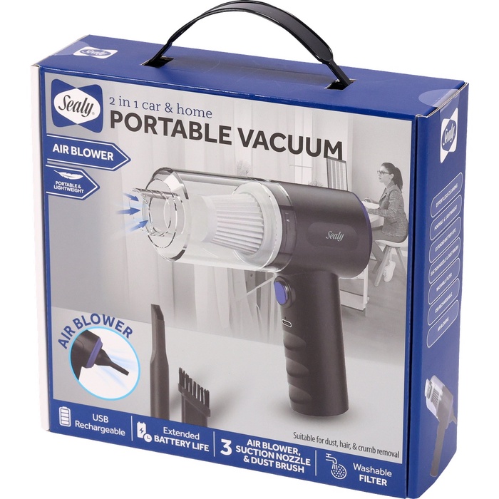 Sealy® 2-in-1 Car & Home Rechargeable Portable Vacuum