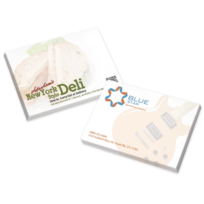 Logo 4" x 3" 100 sheet Adhesive Sticky Notes