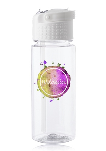 Logo Transparent 18 oz. Bottle with Carrying Handle