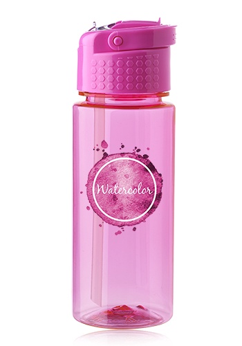 Logo Transparent 18 oz. Bottle with Carrying Handle