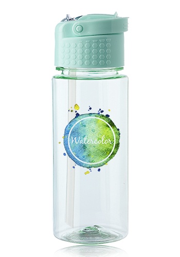 Logo Transparent 18 oz. Bottle with Carrying Handle