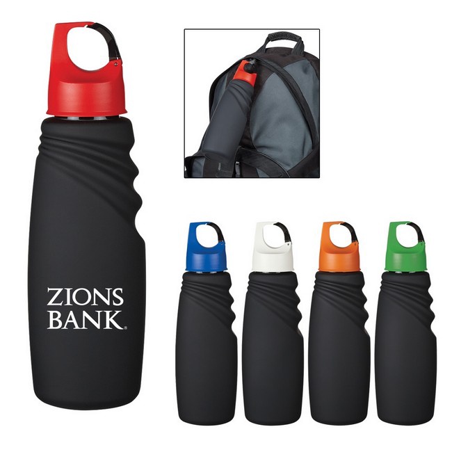 Matte Finish 24 oz. Custom Crest Carabiner Bottles