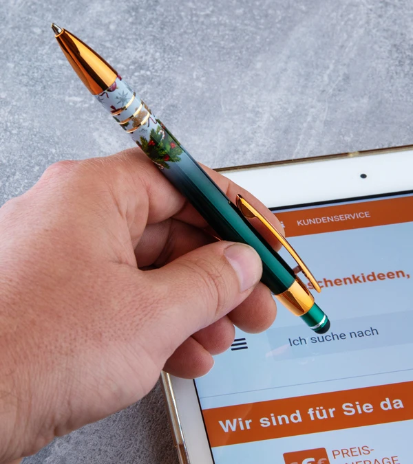 Festive Merry Christmas & Happy New Year Stylus Copper Pen