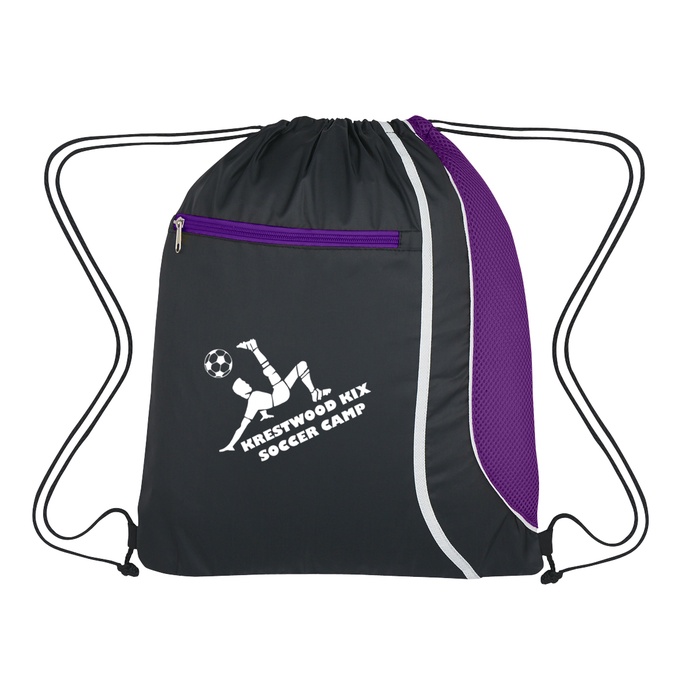 Mesh Accent Logo Drawstring Sports Pack