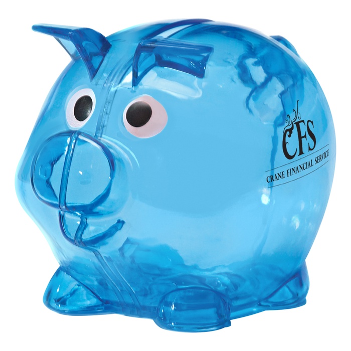 Mini Plastic Piggy Banks with Custom Imprinting