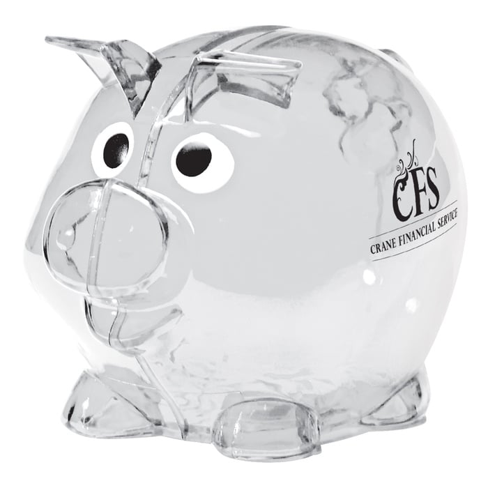 Mini Plastic Piggy Banks with Custom Imprinting