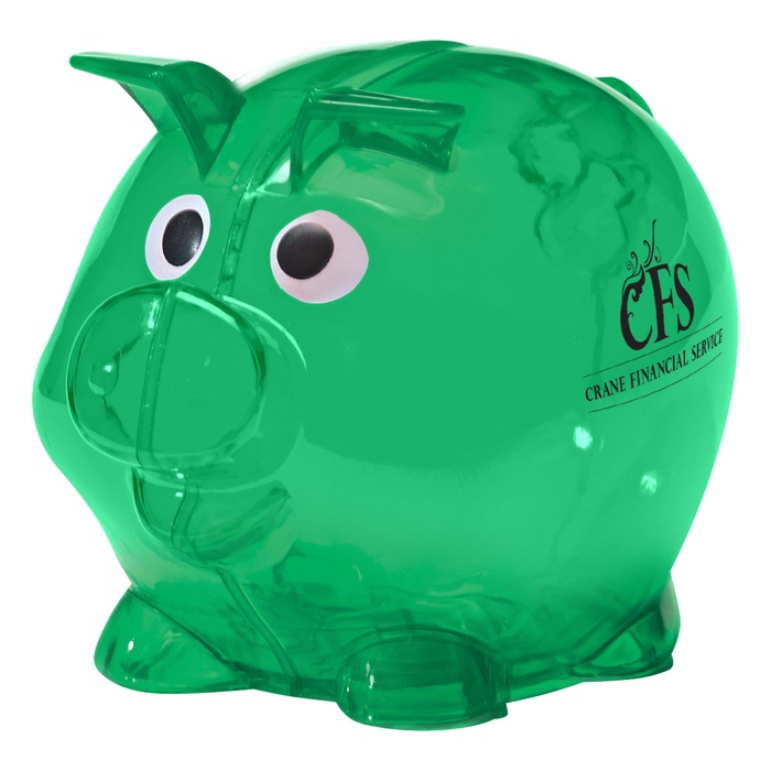 Mini Plastic Piggy Banks with Custom Imprinting