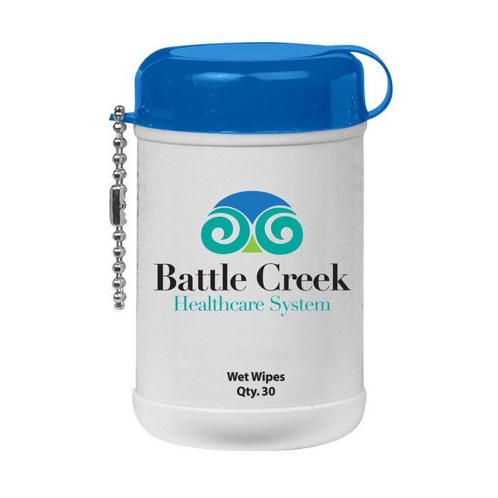 Mini Wet Wipe Canister with Custom Imprint