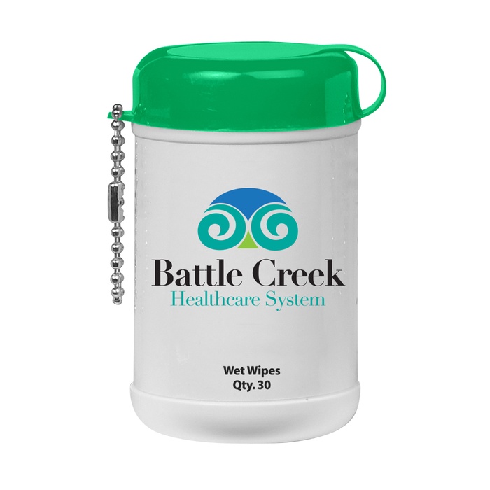 Mini Wet Wipe Canister with Custom Imprint