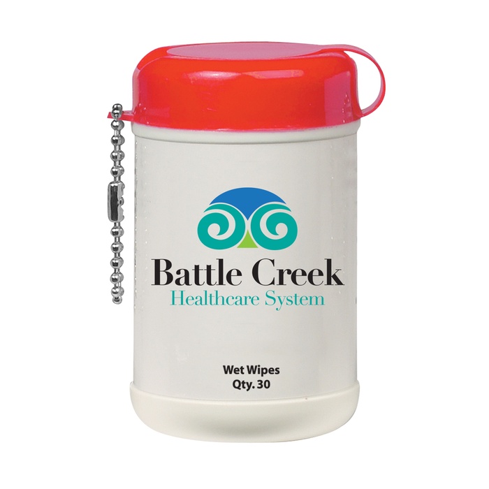 Mini Wet Wipe Canister with Custom Imprint