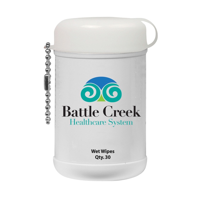 Mini Wet Wipe Canister with Custom Imprint
