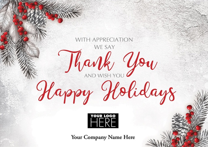 With Gratitude Holiday Logo Cards