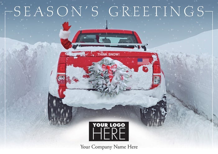 Snow Driven Holiday Logo Cards