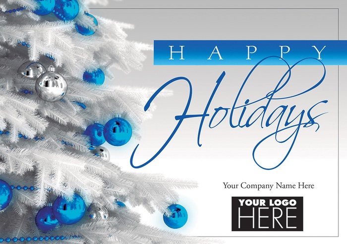 Shiny & Blue Christmas Logo Cards