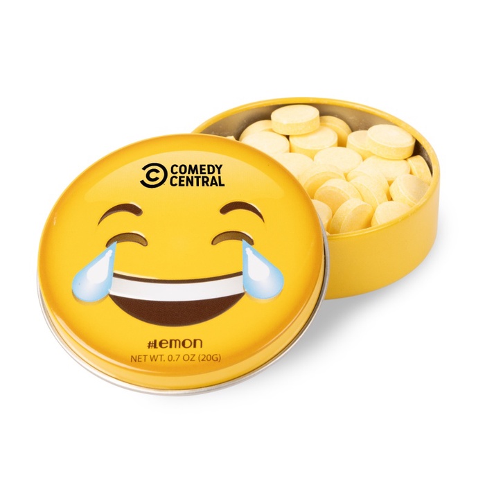 Laughing Emoji Tin with Lemon Mints
