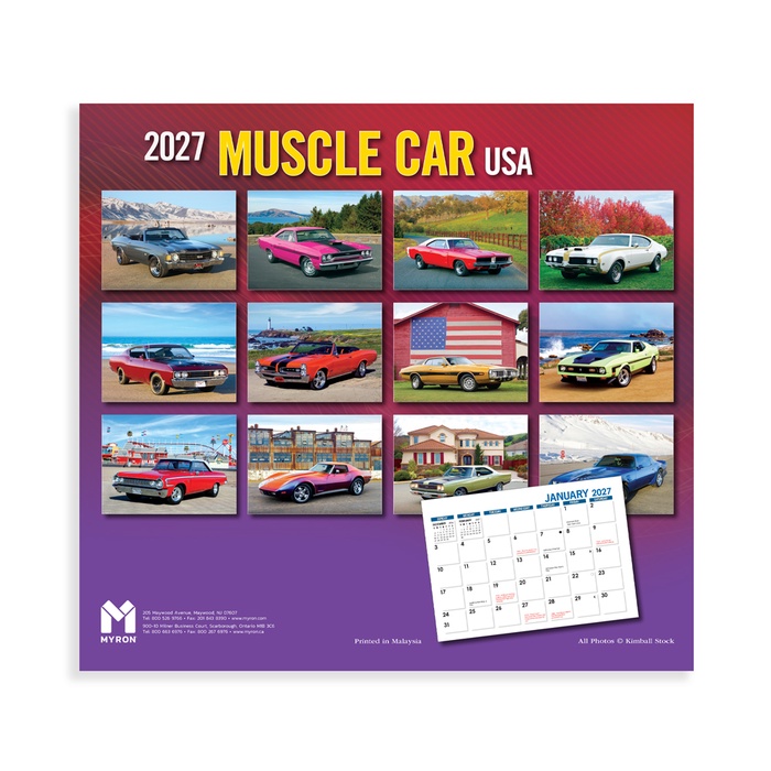 Muscle Car USA Custom Wall Calendar - 2027