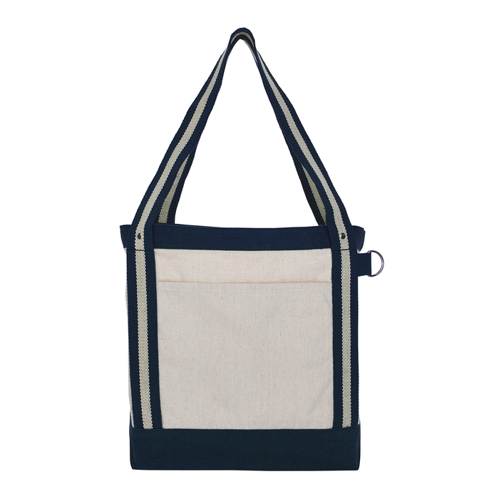 V Natural Striped Recycled Cotton Boat Bag