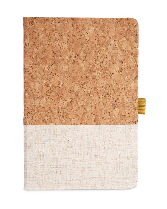 Cork And Heathered Fabric Hardcover Journal 5.5" X 8.25"