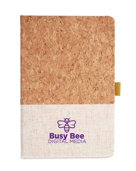 Cork And Heathered Fabric Hardcover Journal 5.5" X 8.25"