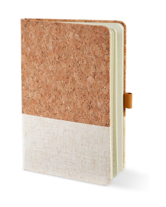 Cork And Heathered Fabric Hardcover Journal 5.5" X 8.25"