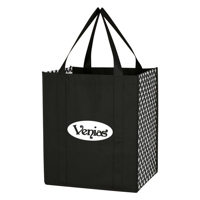 Non-Woven Curved Diamond Custom Tote Bags