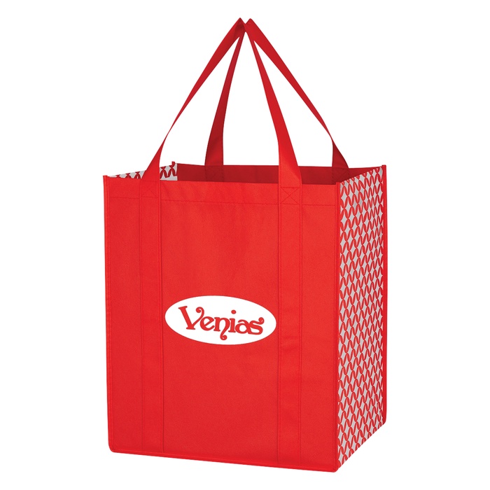 Non-Woven Curved Diamond Custom Tote Bags