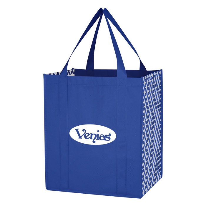 Non-Woven Curved Diamond Custom Tote Bags