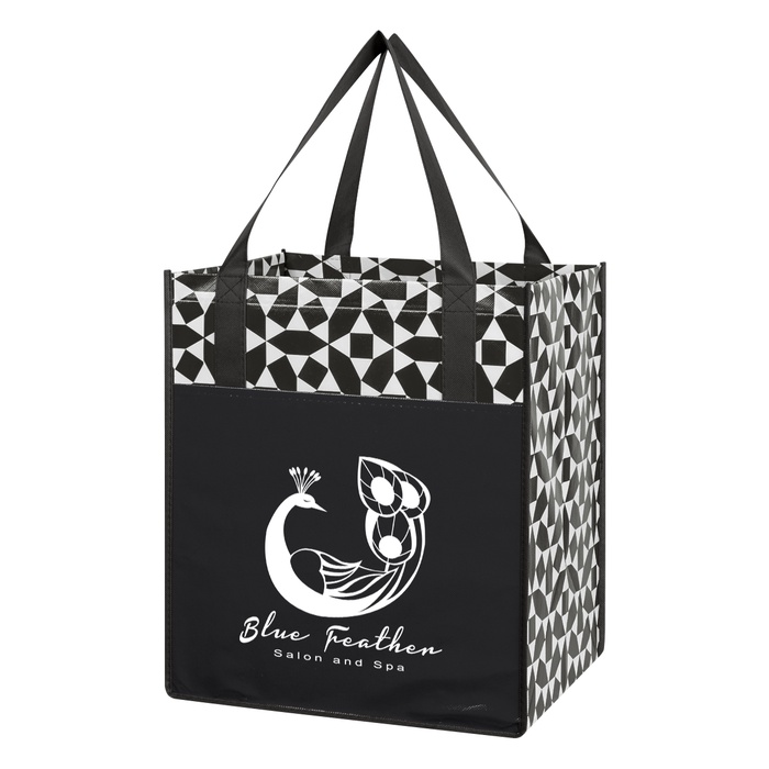 Non-Woven Geometric Custom Shopping Tote Bags