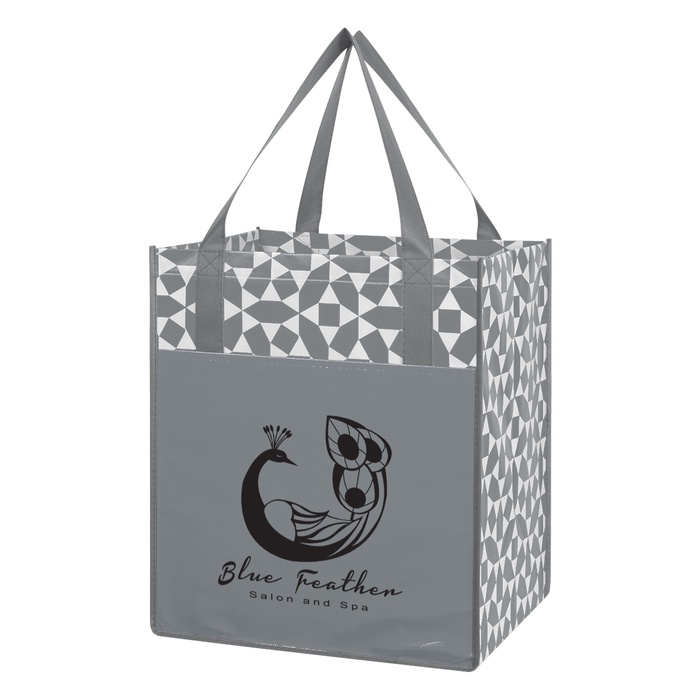 Non-Woven Geometric Custom Shopping Tote Bags